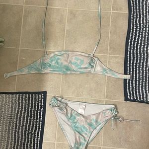 Two Piece Pearl Convertible Top Swimsuit